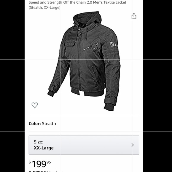 Stealth, Small Speed and Strength Off the Chain 2.0 Mens Textile Jacket